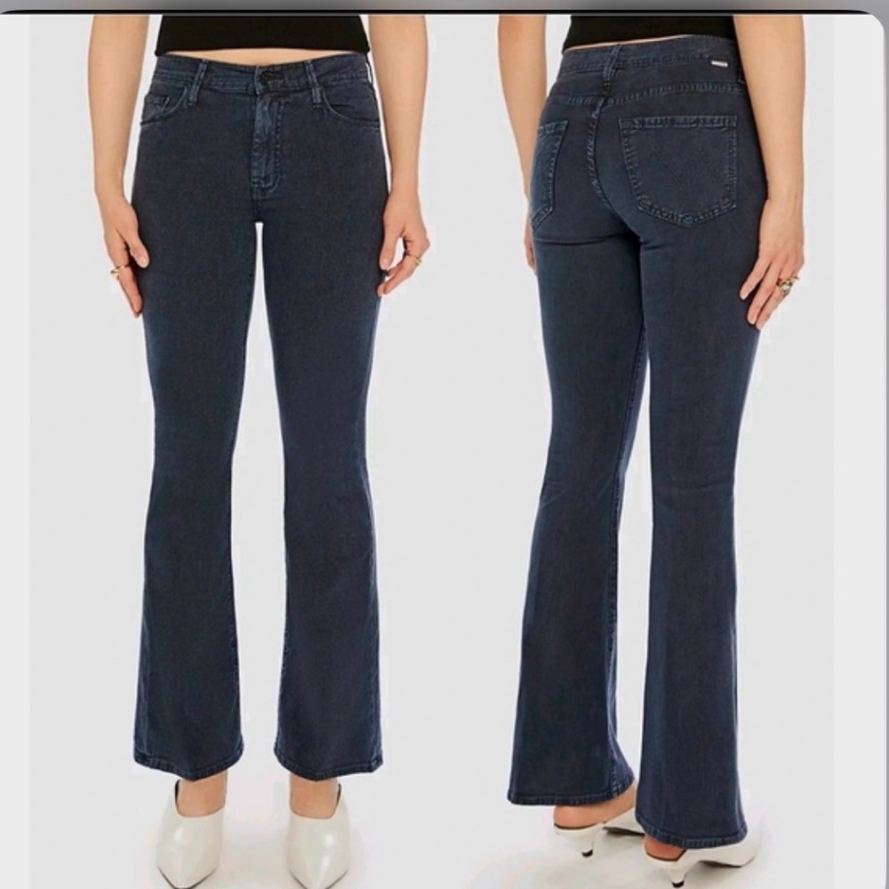MOTHER High Rise Dark Blue Flared Jeans